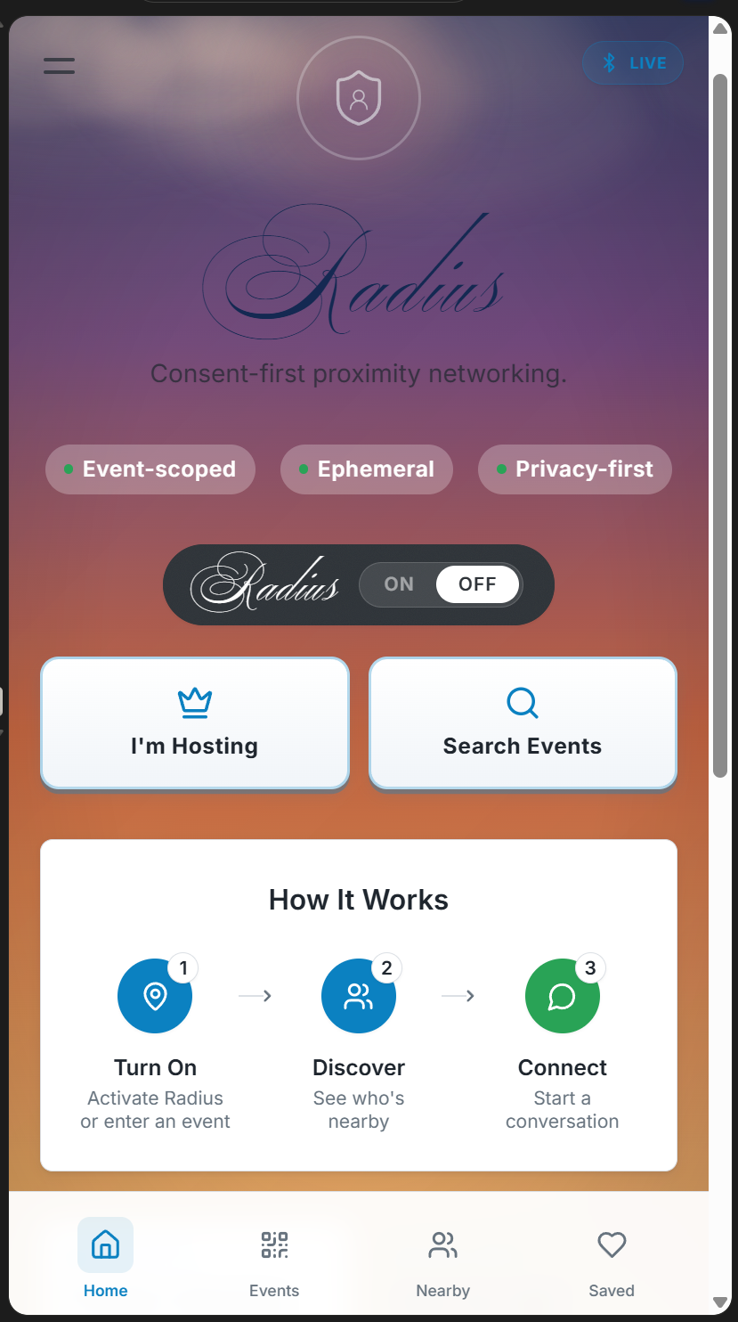 Home Screen — Consent-first onboarding